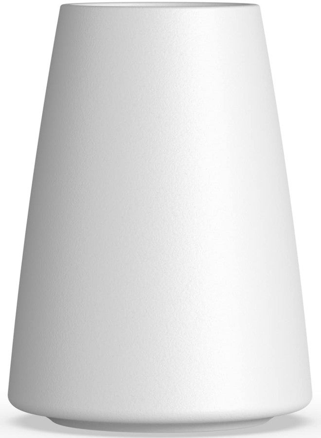 DECORPIA Premium Quality White Ceramic Vase | Modern Farmhouse bohemian Pampas Grass Flowers Bouquet for Home Décor, Desk Aesthetic Room Decor, White - Image 1